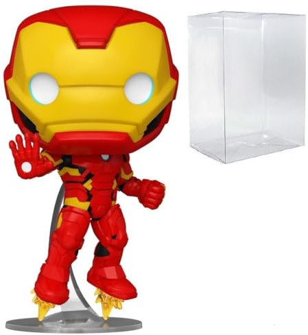 POP Marvel: New Classics - Iron Man Funko Vinyl Figure (Bundled with Compatible Box Protector Case), Multicolored, 3.75 inches