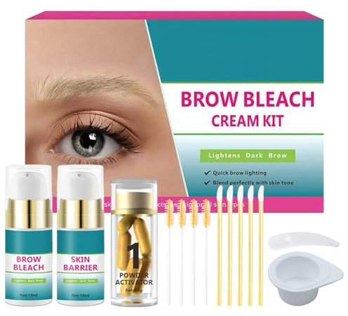 Blanqueador De Cejas De Maquillaje - Kit De Blanqueamiento De Pestañas Y Cejas - Aclarador De Color De Cejas Para Resultados De Calidad De Salón, Kit De Tinte De Cejas Eficaz Para Todo Tipo De