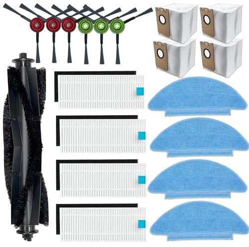 Zubehör Ersatzteile Zubehörset für MEDION X20 SW+ / X21 SW Roboterstaubsauger, 1 Hauptbürsten, 6 Seitenbürsten, 4 Hepa Filter, 4 Mopp Wischtücher, 4 Staubbeutel