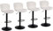 Nusetx Barhocker 4er Set, Barstuhl Höhenverstellbar, Barstühle mit Lehne und Fußstütze, Drehbar Küchenstühle Bar Stool für Esszimmer, Küche und Theke, Beige