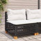 Willood Gartensofa ohne Armlehnen mit Kissen Schwarz Poly Rattan Geschnitzt-Ecksofa3033227de