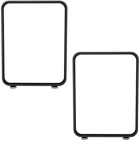 Lot de 2 pieds de table en métal noir en forme d'arc industriel pour table à manger, bureau, bar, 71,1 cm, pieds carrés en fer