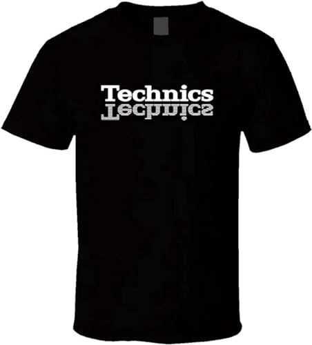 BZYTQA Men's Technics T Shirt Dj 1200 Turntable Music House Techno Electronic Hip Hop New Black