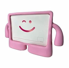 Genérico Funda Compatible con Tablet Samsung Galaxy Tab 3 Lite 7'' Pulgadas T110 T111 Silicona Goma con Asas para niños - Rosa