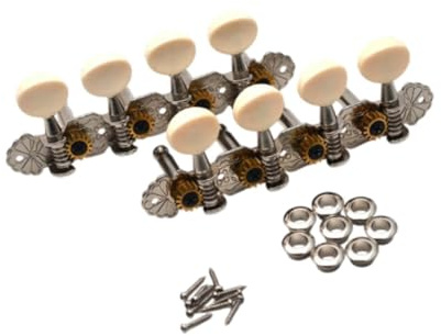 TTETTZ Guitar Tuning Pegs Musical Instrument Parts High Performance 4L 4R Mandolin Replacements for Banjo 8 String Guitars, Silver