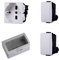 Cassetta Elettrica IP55, Completa Di Frutti Compatibile Con Bticino Matix, 4 Moduli 1 Presa Schuko P40 + 2 Interruttore, Scatola Con Coperchio Da Muro Parete Esterno e Interno