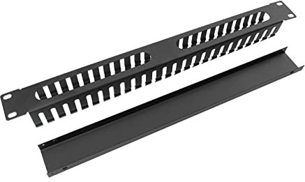 QUMIIRITY 24-port 19-inch Metal Cable Organizer Rack Network Cable Management Unit Steel Management System for Server Room and Network Setup