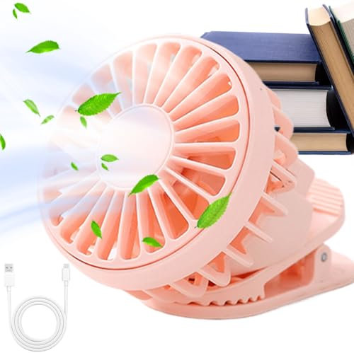 Yjkedfh Ventilateur À Pince - Mini Ventilateur de Poussette Portable | Petit Outil Rechargeable 3 Vitesses à Batterie pour Tapis de Course Golf Transport Extérieur et Poussette de Voyage Bébé