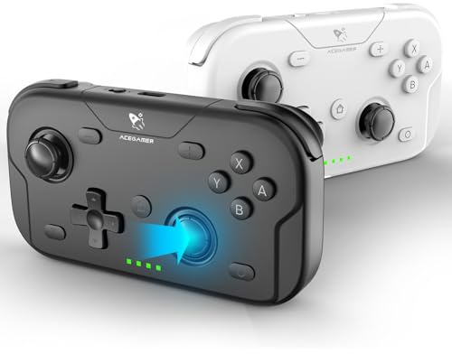 AceGamer 2 Pack Wireless Pocket Controller for Nintendo Switch/Switch 2/Android/iOS/PC/Steamdeck, Joystick Lift and Down Design, Bluetooth Gamepad with 6-axis Gyroscope/Turbo/Vibration/ 1000Hz