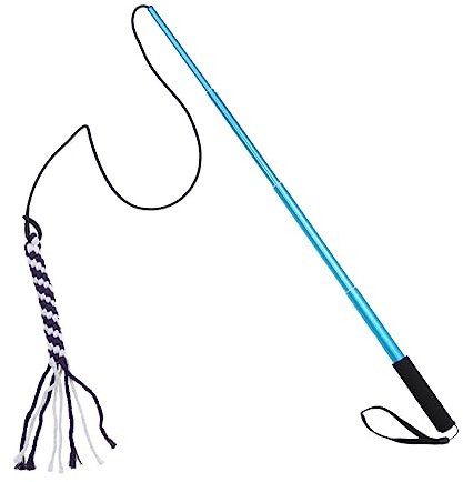 Milisten Interaktive Reizangel Hundespielzeug Ausziehbar Trainingsangel für Große Hunde Blau Fördert Bewegung und Geistige Auslastung Sicher und Langlebig