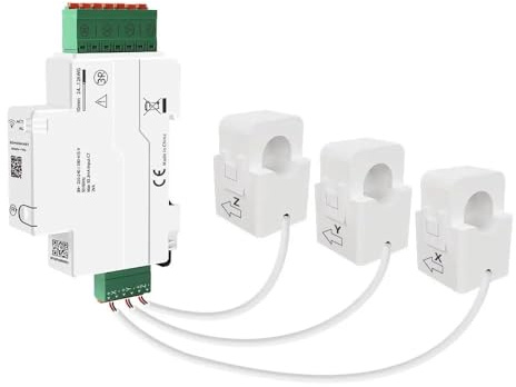 3-Phasen-DIN-Schienen-Smart-Energiezähler, Leistungsmonitor, 120 A, bidirektionales Split-Core-CT-Meter mit Klasse 1-Genauigkeit, kompatibel mit Tuya/Home Assistant, Überlastalarm und 18 mm (Zigbee 3