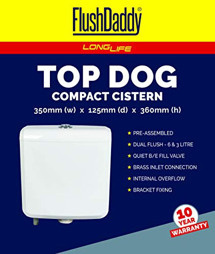 FLUSHDADDY CIST10 Top Dual Flush Cistern Bottom Entry, 6 Litre