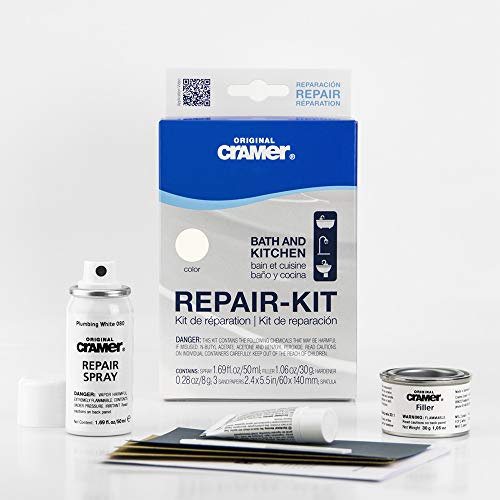 Cramer 16220US - Kit de réparation de baignoire en émail acrylique et céramique - Os - Baignoire, bac de douche, lavabo et évier