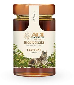 ADI BIO - Miele di Castagno Italiano Biologico, Aromatico, Sapore Deciso e Legnoso, Raccolto in Boschi Selezionati - Made in Italy - 250g