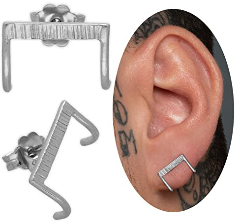 Herren Huggie Ohrstecker Ohrringe aus 925 Sterlingsilber - Minimalistische Männerschmuck - Nickelfrei & Hypoallergen - Handmade by Emmanuela