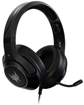 Predator Galea 350, Casque Gaming, Avec Câble 3,5 mm Jack, Driver Audio 50 mm, Impédance 32 ohm, Puissance 20mW, Bande Réglable, Microphone Rétractable Unidirectionnel, Contrôle Du Volume, Noir
