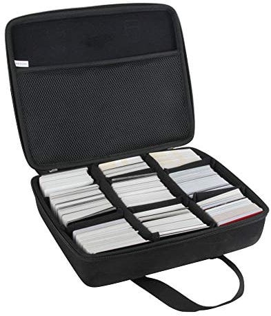 Hermitshell Large Hard Game Card Case. Fits Up to 1000 Cards. Includes 8 Moveable Dividers. Black. For Trading Card Games