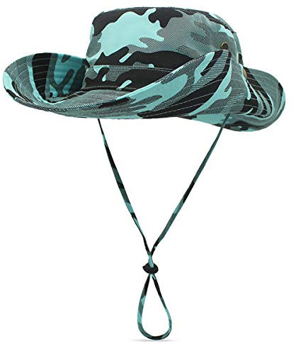 DORRISO Homme Femme Chapeau Soleil Pliable UPF 50 Anti UV Vacances Alpinisme Outdoor Étanche Chapeau de Voyage Safari Casquette Bucket Hat Bleu