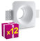 Superia - 12pz Portafaretto in Gesso CERAMICO da Incasso Quadrato Slim per Controsoffitti cod. GA300