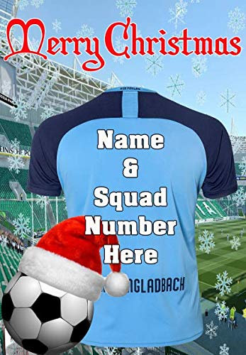 Pnc273 Borussia Monchengladbach Fußball-Weihnachtskarte, A5, personalisierbare Grußkarten können für jede Veranstaltung erstellt werden, A5 personalisierte Grußkarten von Gifts for All 2016 aus