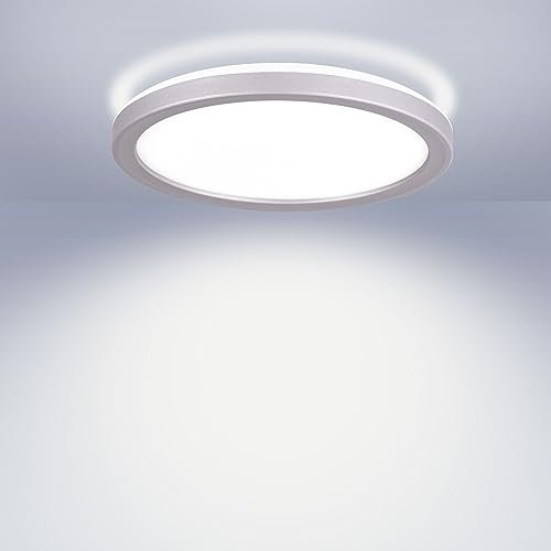 max K O M F O R T LED Deckenlampe LUCKY 12W Grau | Ultraflache Deckenleuchte | Neutrales Licht 4000K, 1200lm | Einfache Montage, IP20, Wohn- & Küchenbeleuchtung