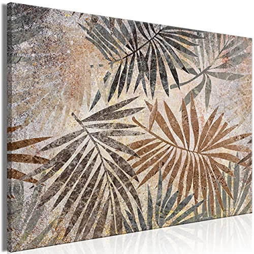 decomonkey Bilder Blumen 120x80 cm 1 Teilig Leinwand Bilder Bild auf Leinwand Vlies Wandbild Kunstdruck Wanddeko Wand Wohnzimmer Wanddekoration Art Modern Pflanzen Palme Bunt Design Natur