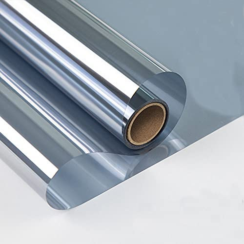 WSWJDW Película de ventana de espejo unidireccional, vinilo autoadhesivo, reflectante, película solar, ventana de privacidad, pegatinas de vidrio para el hogar, plata adherente estática, 40 cm x 1 m