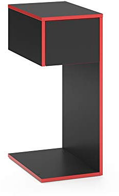 Vicco Gaming Tisch Kron, Rot/Schwarz, 30 x 45 cm