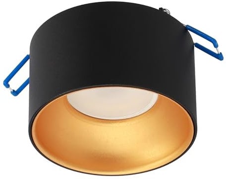 EDO Spot Einbaustrahler ZAMA S Black Gold, Deckenspots Flach & Rund Schwarz Gold - Ø85*50mm, Deckenstrahler, Einbauspots Aluminium, Einbauleuchten für Wohnzimmer, Schlafzimmer, Küche