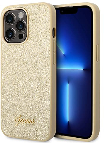 Guess GUHCP14XHGGSHD hülle für iPhone 14 Pro Max 6,7 Gold/Gold Hard case Glitter Script