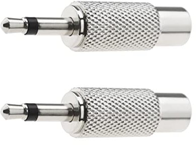 OTOTEC 2PCS 3.5mm Mono Maschio A RCA Phono Femmina Adattatore Audio Adattatore Connettore Nichelato Per Applicazione Home Theater Fotocamera Amplificatore Per Cuffie