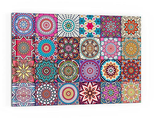 DEQORI Küchenrückwand Glas | Motiv Orientalische Muster | 60x40 cm | Bad- oder Herd-Rückwand | Herdblende Spritzschutz für Küche & Badezimmer | Moderne Deko für Fliesenspiegel