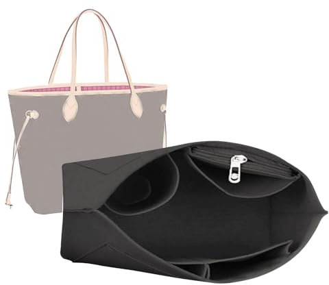 Lckaey Geldbörsen-Organizer-Einsatz für Neverfull PM mm gm Shaper Filz-Geldbörseneinsatz 1079black-M