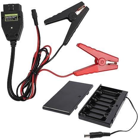 MRCARTOOL OBD2 Fahrzeug-ECU-Notstromversorgungskabel mit Krokodilklemme, 2 IN 1 KFZ Memory Saver mit Clip und OBD II, Fahrzeug ECU Notstromkabel 12V für Auto-Batterie-Ersatz und Schutz von ECU-Daten