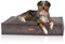 Knuffelwuff Hundekissen Lesedi aus Cord mit Handwebcharakter 135x90cm Braungrau - Abnehmbarer Bezug - waschbar - für große, mittelgroße und kleine Hunde