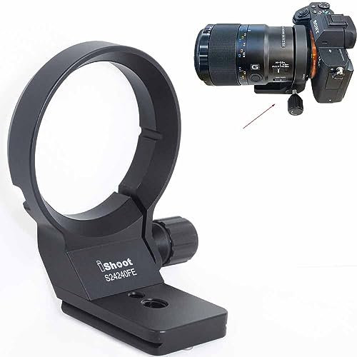 iShoot Tripod Mount Ring Lens Collar Support Bracket Holder Compatible with Sony FE 24-240mm f/3.5-6.3 OSS, 24-70mm f/4 ZA OSS, 28-70mm f/3.5-5.6 OSS, 90mm f/2.8 Macro G OSS, 100mm f/2.8 STF GM OSS