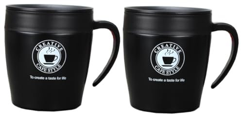 PRETYZOOM 2St kaffeebecher termotasse tasse warmhalten thermotassen kreative Kaffeetasse modische Kaffeetasse handhaben Thermosbecher Milchbecher