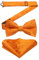 HISDERN Fliege Herren Orange mit Einstecktuch Paisley Fliegen Vorgebunden Anzug Fliege und Taschentuch Set Hochzeit Schleife für Männer