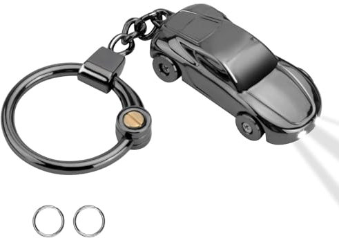 HENGBIRD Auto Schlüsselanhänger mit Taschenlampe, Autoschlüsselbund für Fahrzeug, EDC Autoschlüsselanhänger, Autozubehör Schlüsselring für Männer und Frauen