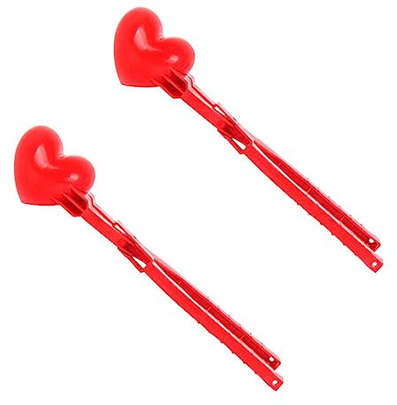 BESTonZON 4 Stück Liebe Schneeball Clip Spielzeug für Kinder kinderspielzeug Schneeballmaschine für Kinder Herzförmiger Schneeballmacher für Kinder Schneekugel Schneeballclips für Kinder rot