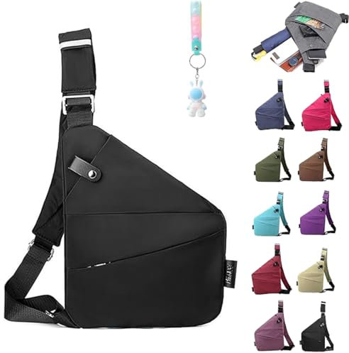 NFGTJYUI 2024 New Anti Theft Travel Bag Slim Sling Bag Cross Body Travel Bag, Safecarry Anti-Theft Travel Bag (Black,Right Shoulder)