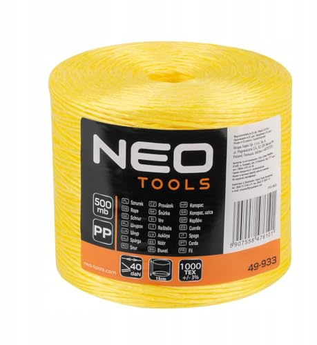 NEO TOOLS Polypropylen Seil 500 m Polypropylenseil Outdoor Tauwerk PP | Flechtleine Textilseil Leine Schnur Festmacher Rope Kunststoffseil Polyseil geflochten