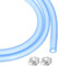 sourcing map 10ft Silicone Rubber Tubing 4mm x 6.4mm Plastic Tube Flexible Air Hose for Brewing, Wine Making, Pump Siphon, 1/4 OD, with 2pcs Clamps, Light Blue