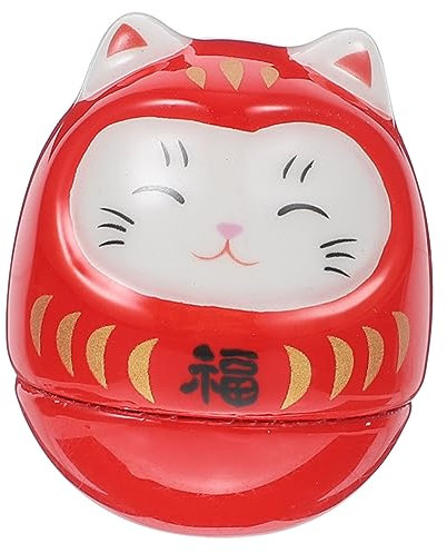FUNOMOCYA Kerntyp Keramische Glückskatze Figurine Wackelspielzeug Dekorativ Für Zuhause Und Büro Sammlerstück Aus Hochwertiger