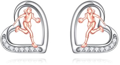 YFN Basketball Ohrringe Sterling Silber Sport Ohrstecker Schmuck Geschenke für Frauen Basketball Liebhaber