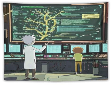 ADEIK Rick And Morty Tapisserie Aus Strapazierfähigem Polyester Für Zimmer, Teenager, Mädchen, Schlafzimmer, Studentenwohnheim, Wandbanner-Dekoration