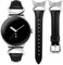 TOYOUTHS Lederarmband Kompatibel mit Google Pixel Watch 3 41mm/Pixel Watch 2/Google Pixel Damen, Schlank Dressy Leder Armbänder mit C-förmiger Schnalle für Pixel Watch 2/Pixel Watch, Schwarz/Silber