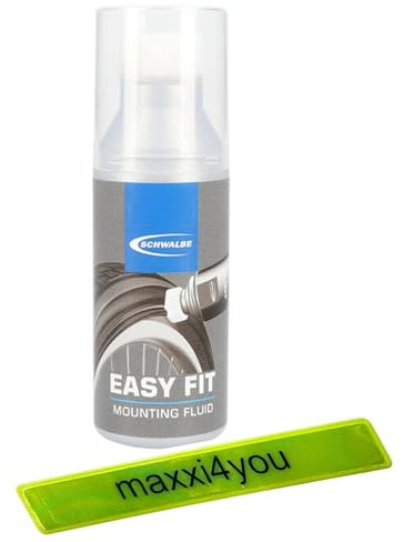 Schwalbe Easy Fit Montagefluid 50 ml (1 Liter = 399,60 EUR) inkl. maxxi4you Reflexband