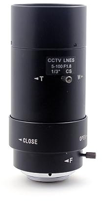 NGBFF 5-100mm CS F1,8 Objektiv 1/3 Vario-Zoom Manuelle Iris Zoom Objektiv for Sicherheit CCTV Kamera Industrie Kamera Objektiv Mikroskop, für Löten von PCB-CPU-Reparaturen