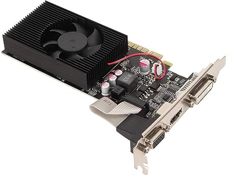 SCHEDA Grafica BURANT 4 GB 128 Bit GPU Low Profile per M ITX -chassis, Ventilatore di Raffreddamento Silenzioso per la Scheda Grafica di Gioco, Tutti Solidi per Computer (GT730 4 GB GDDR3)